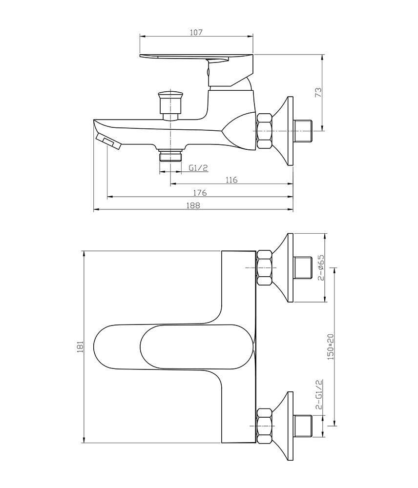 Смеситель для ванны Agger Splendid A0910000